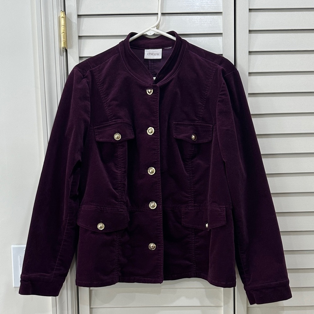Chico's Deep Purple Utility Jacket